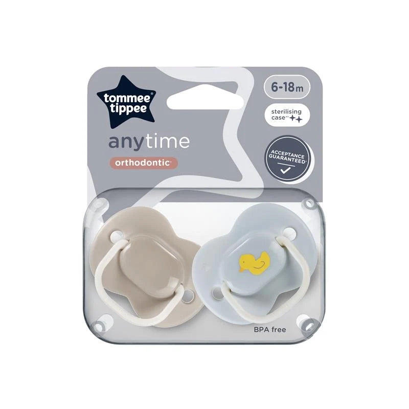 Tommee Tippee Anytime Orthodontic Soothers 6-18M Pack Of 2