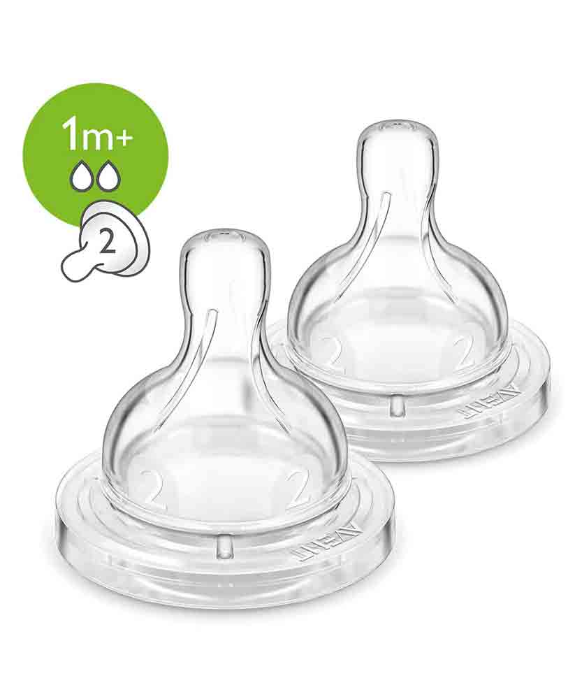 Philips Avent Teats Slow 2 Holes 1M+