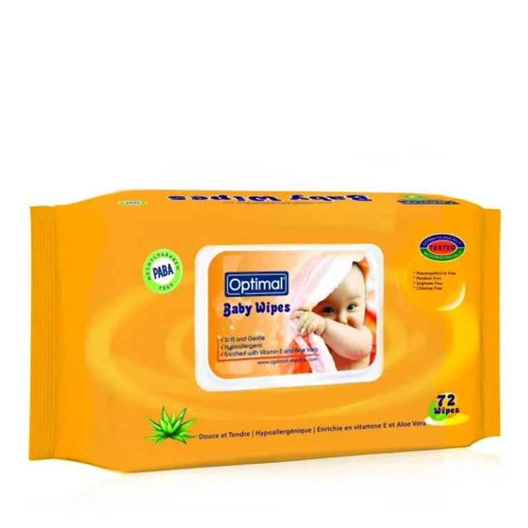 Optimal Baby Wipes with Plastic Lid 72 PCS