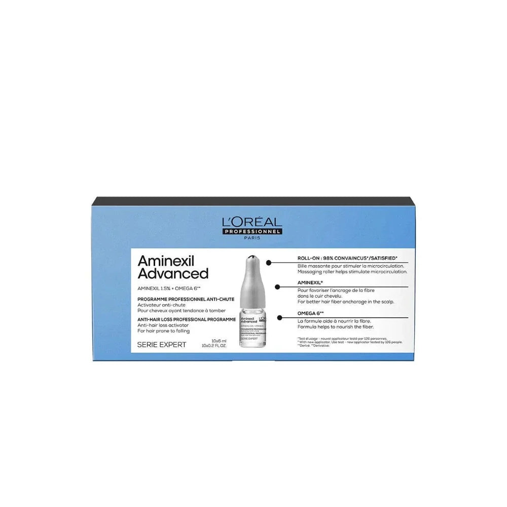 L'Oréal Professionnel Serie Expert Aminexil Advanced Anti-Thinning Hair Programme Double Action - Pack of 10 Ampoules