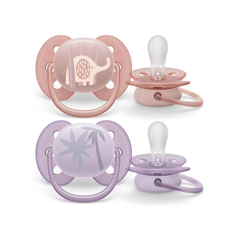 Philips Avent Ultra Soft Soother Girl Animal 0-6M Pack Of 2