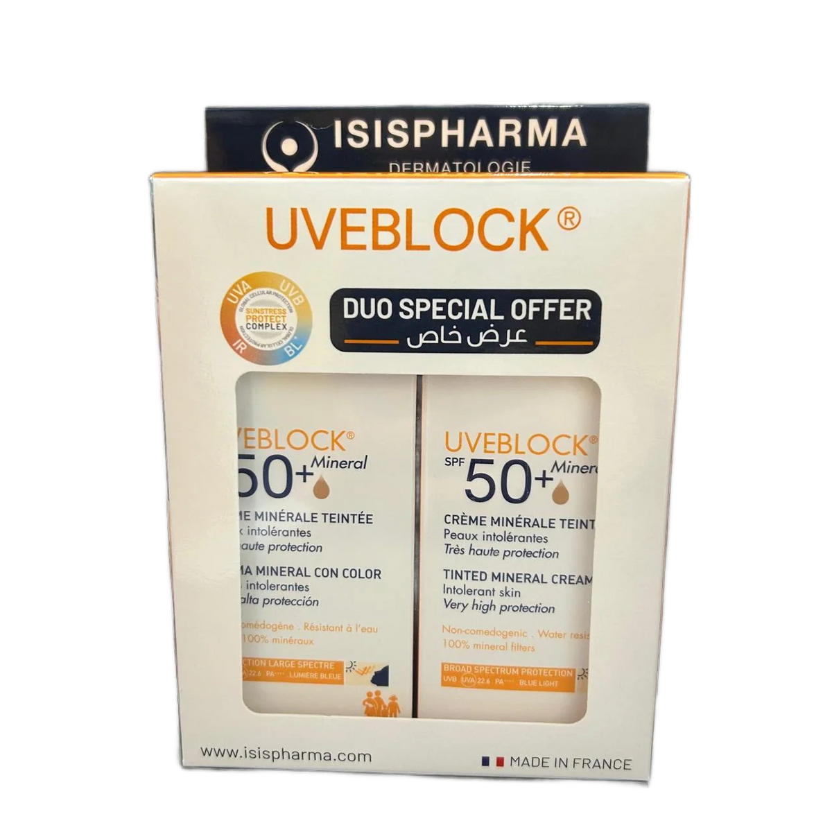 Isispharma Uveblock Tinted Mineral Cream SPF50+ Duo