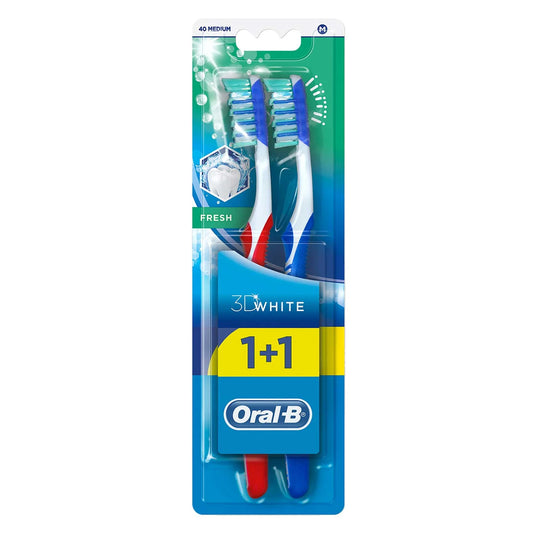 Oral-B 3D White Fresh Medium Toothbrush Duo