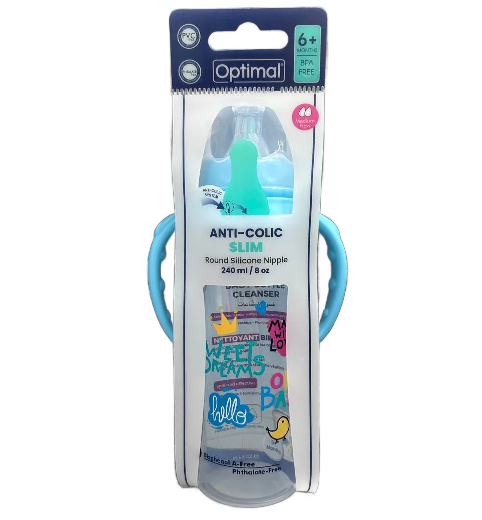 Optimal Anti-Colic Slim Bottle With Handles 6M+