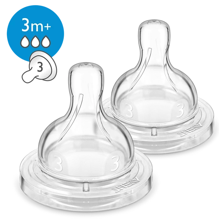 Philips Avent Anti-Colic Teat 3m+ Pack Of 2