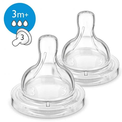 Philips Avent Teats Med. Flow 3 Holes 3M+