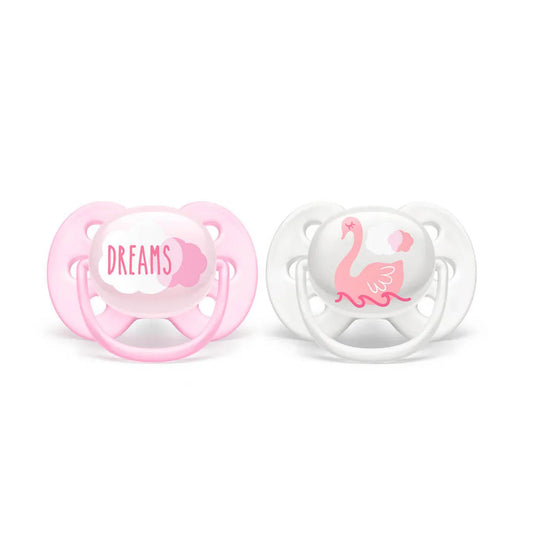 Philips Avent Ultra Soft Soothers -0-6M Girl