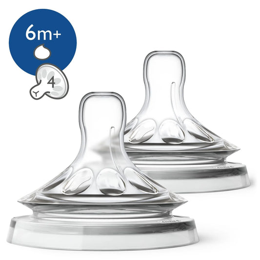 Philips Avent 2 Natural Teats 4 Holes 6M+
