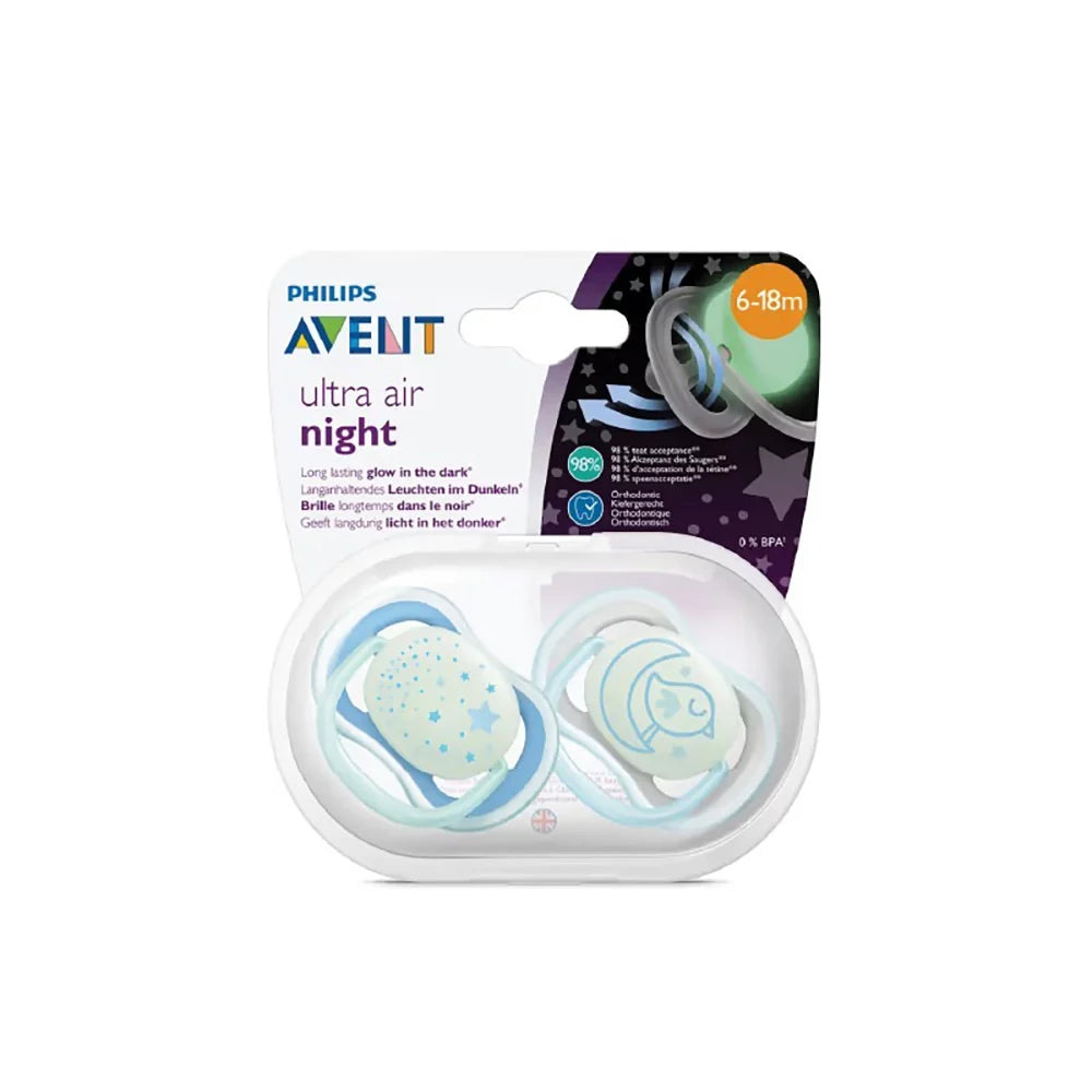 Philips Avent 2 Ultra Air Night Time Soother 6-18