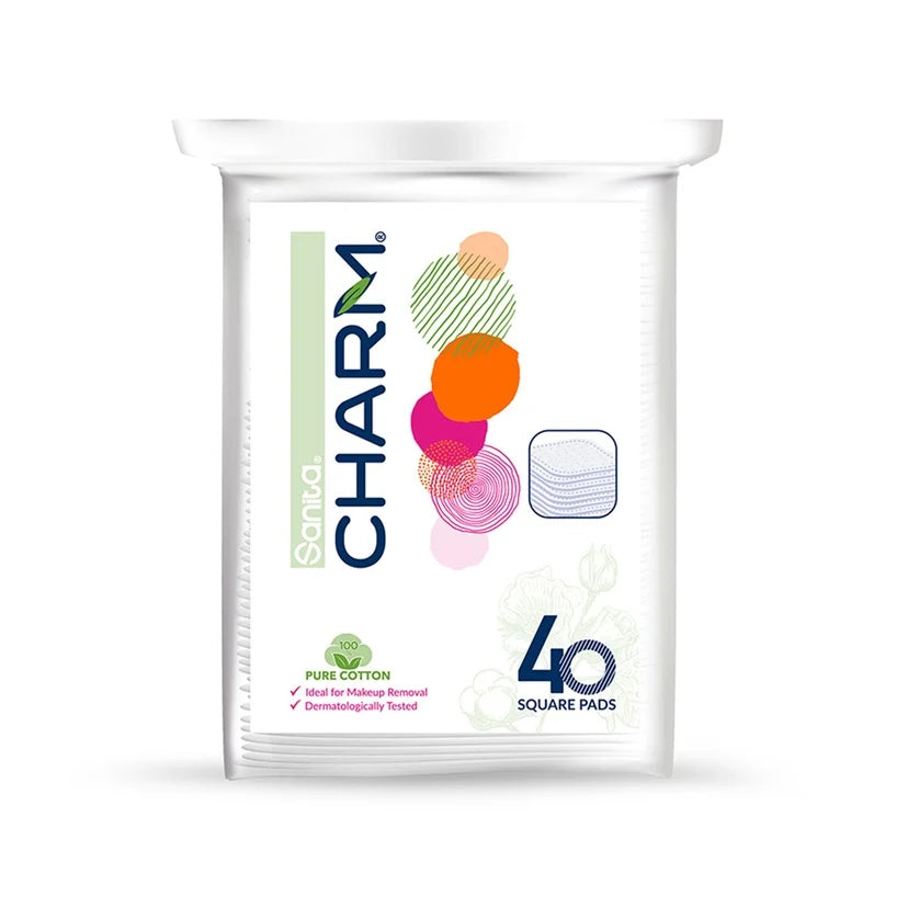 Sanita Charm Square Pads Cotton