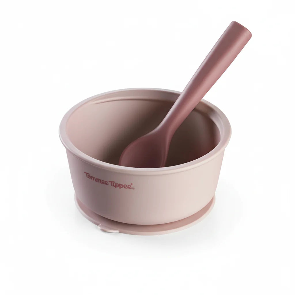 Tommee Tippee Easystick Silicone Bowl & Spoon 4M+