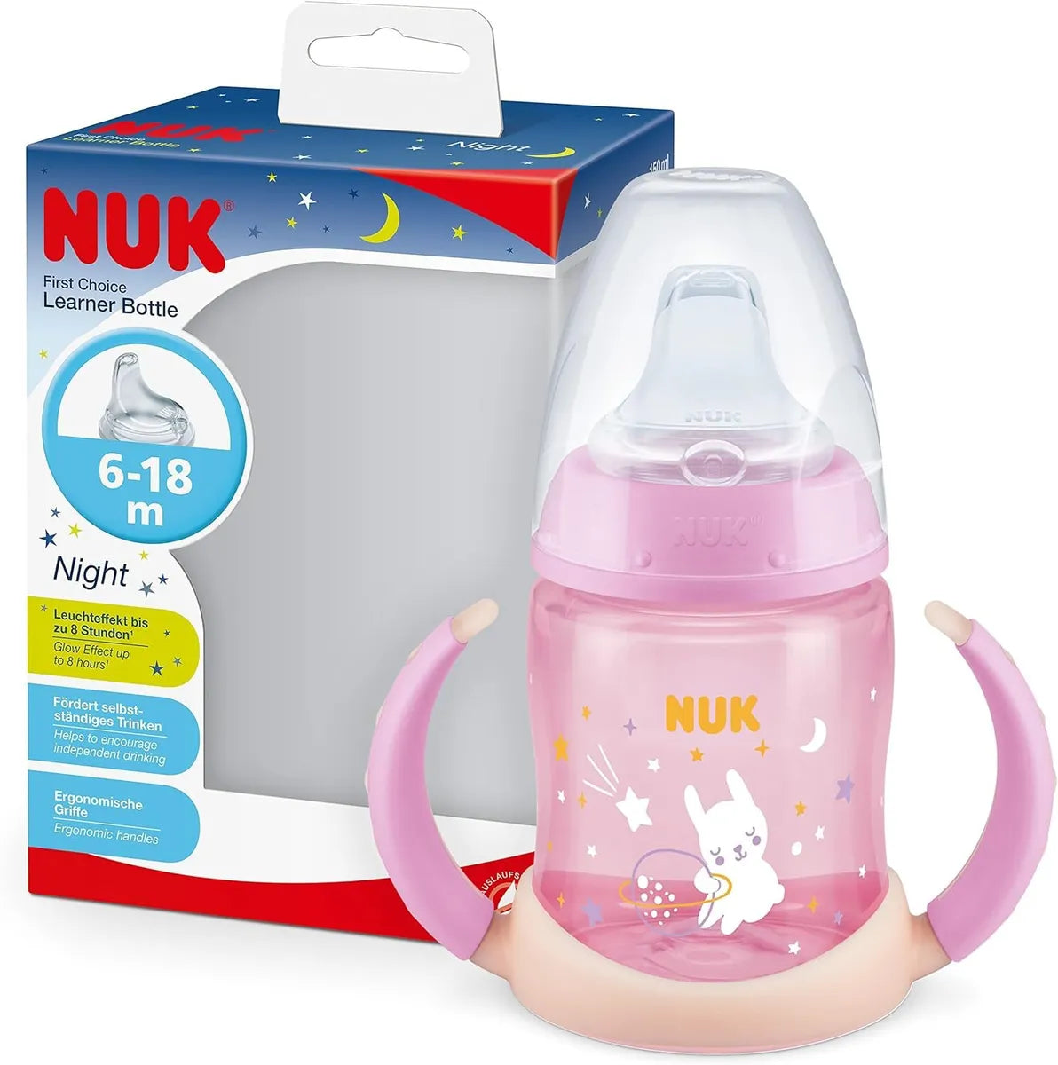 NUK First Choice Learner Night Bottle 6-18M