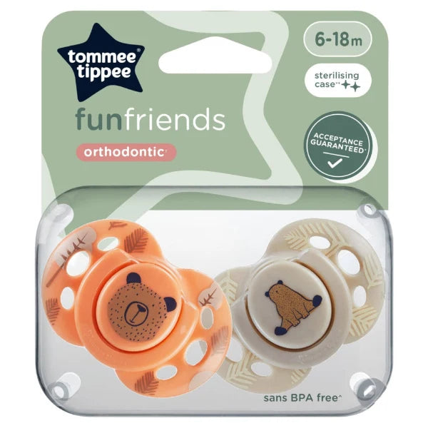Tommee Tippee Funfriends Orthodontic Soothers Pack Of 2 6-18M