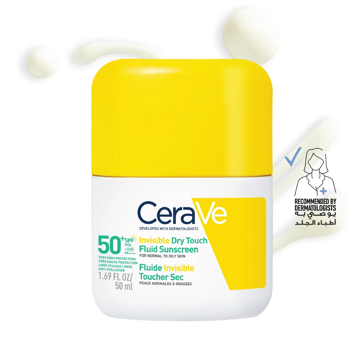 CeraVe Invisible Dry Touch Fluid Sunscreen SPF50+