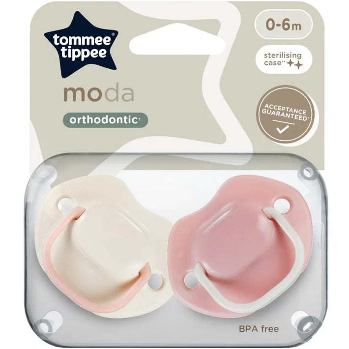 Tommee Tippee Moda Orthodontic Soother Pack Of 2 0-6M