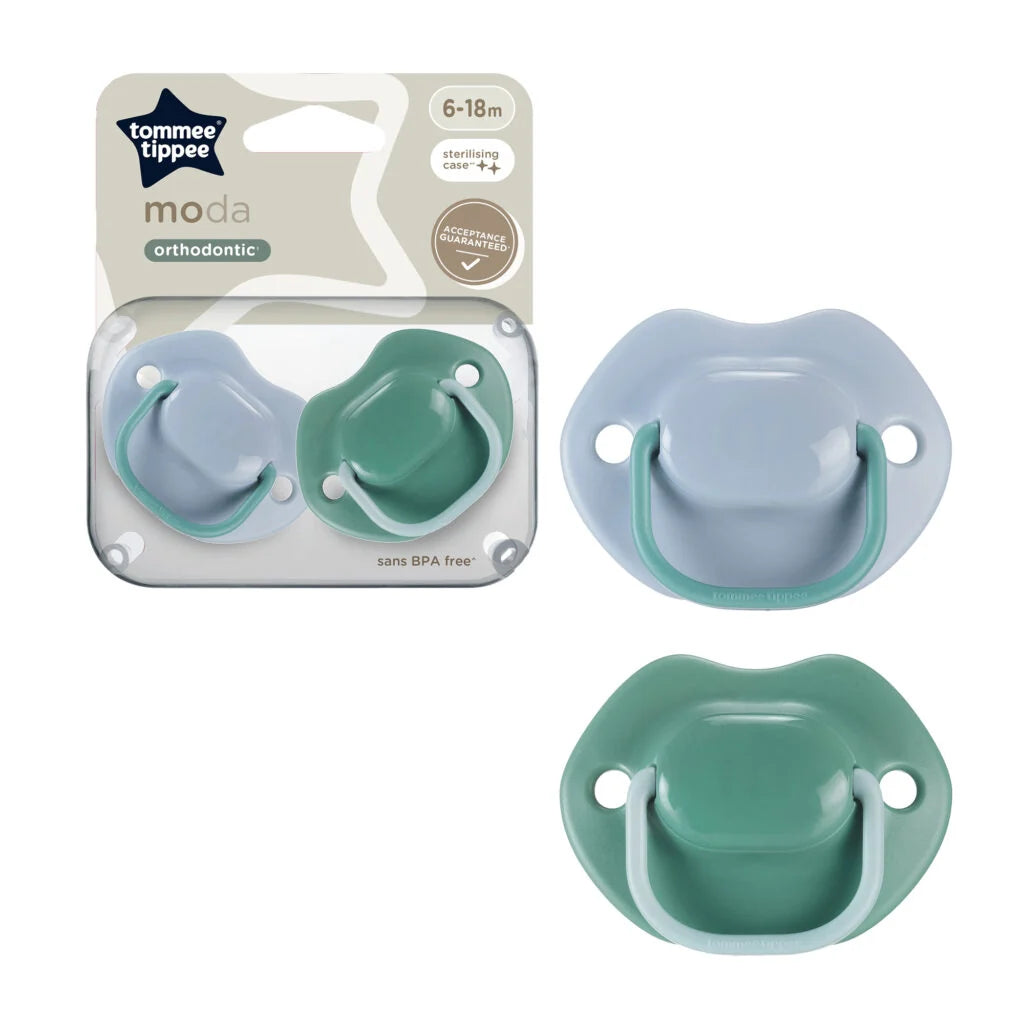 Tommee Tippee Moda Orthodontic Soothers 6-18M Pack Of 2