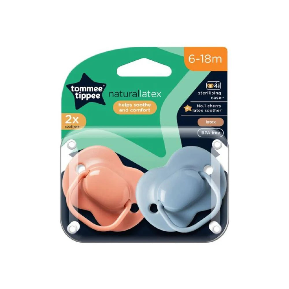 Tommee Tippee Natural latex soothers 2 Pack Ages 6-18 months