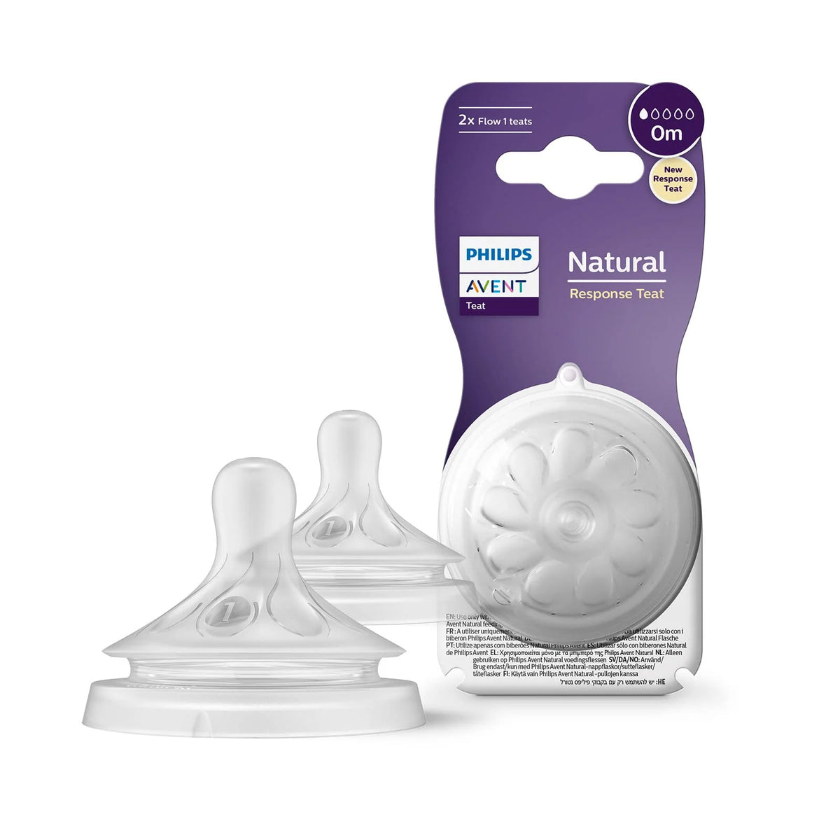 Philips Avent Natural Response Teat Flow 1 0M+ Pack Of 2