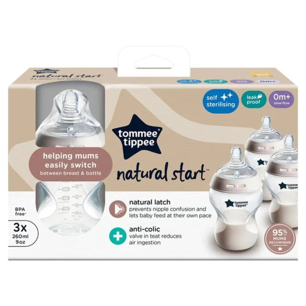 Tommee Tippee Natural Start Baby Bottle Pack of 3 0M+