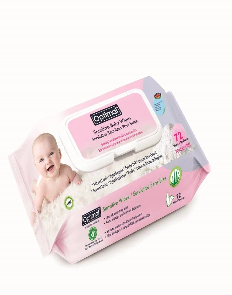 Optimal Powder puff wipes with cover 72pcs