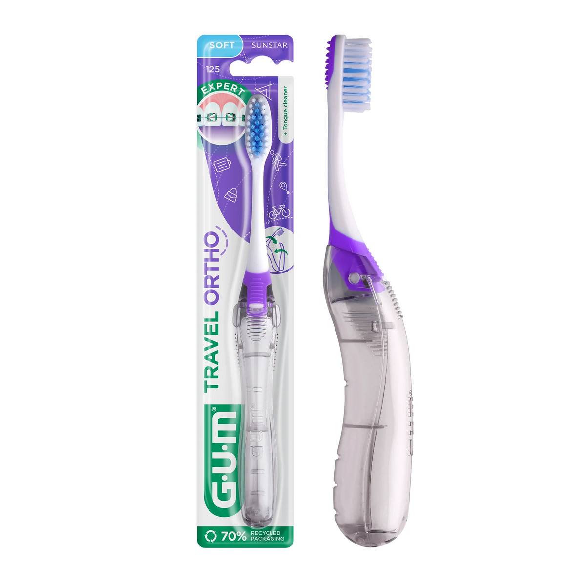 GUM Ortho Travel Toothbrush