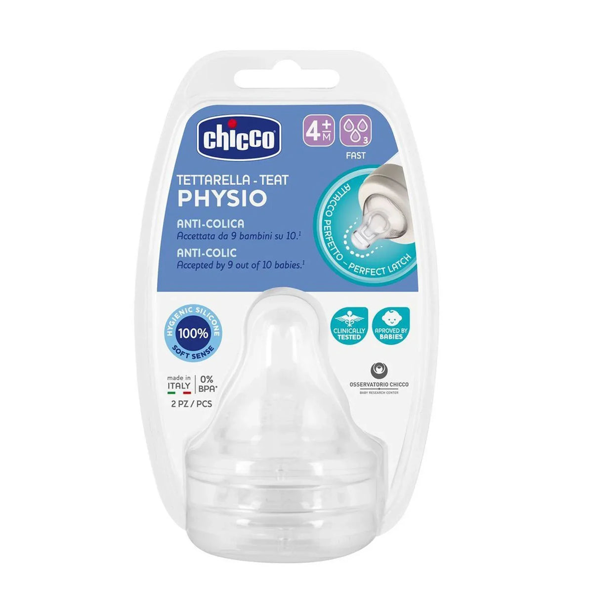 Chicco Physio Teats 4M+ Fast Flow