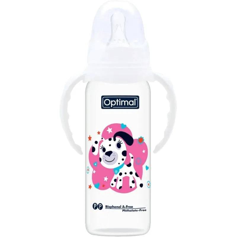 Optimal Slim Waist Feeding Bottle With Handle 6M+