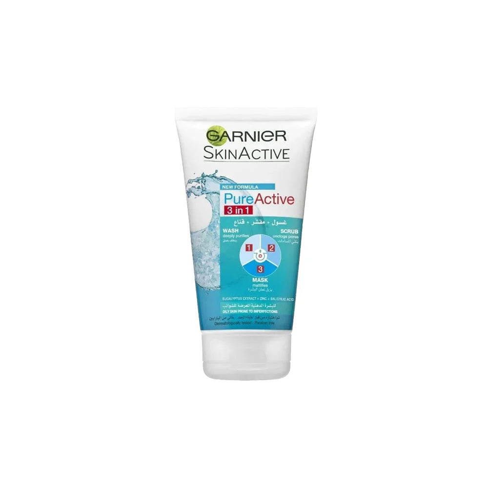 Garnier Pure Active 3in1 Wash Scrub Mask