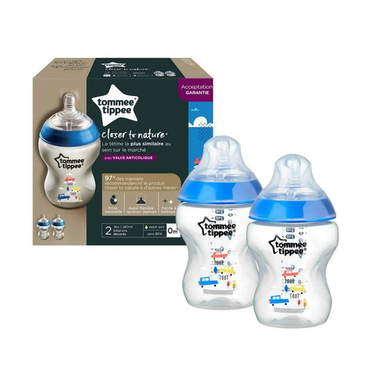 Tommee Tippee Closer To Nature Deco Baby Bottle 0M+ - Pack of 2