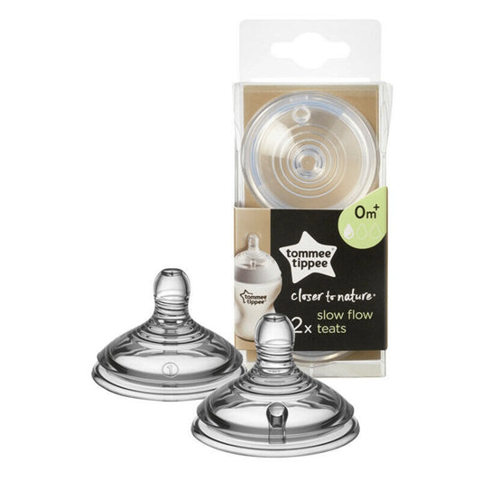 Tommee Tippee Closer To Nature Slow Flow Teats 0M+ - Pack Of 2