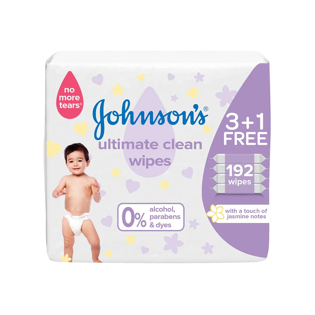 Johnson's Ultimate Clean Wipes 3+1 Free