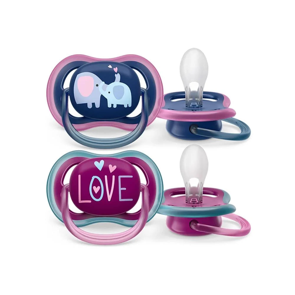 Philips Avent Ultra Air Soother 18M+ Girl Pack Of 2