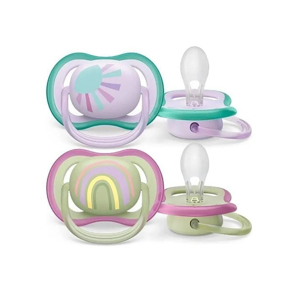 Philips Avent Ultra Air Soother Rainbow 0-6M Pack Of 2
