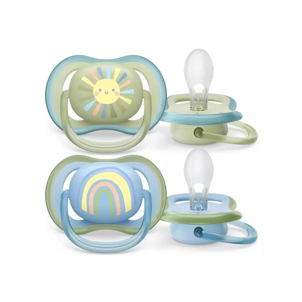 Philips Avent Ultra Air Soother Rainbow 0-6M Boy Pack of 2