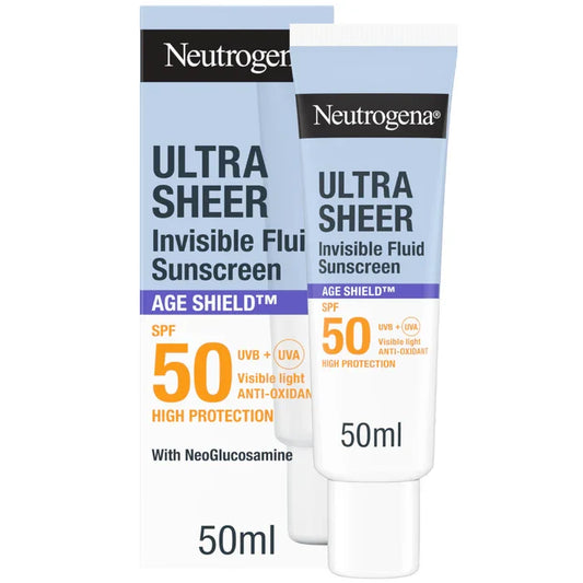 Neutrogena Ultra Sheer Invisible Fluid Sunscreen Age Shield SPF50